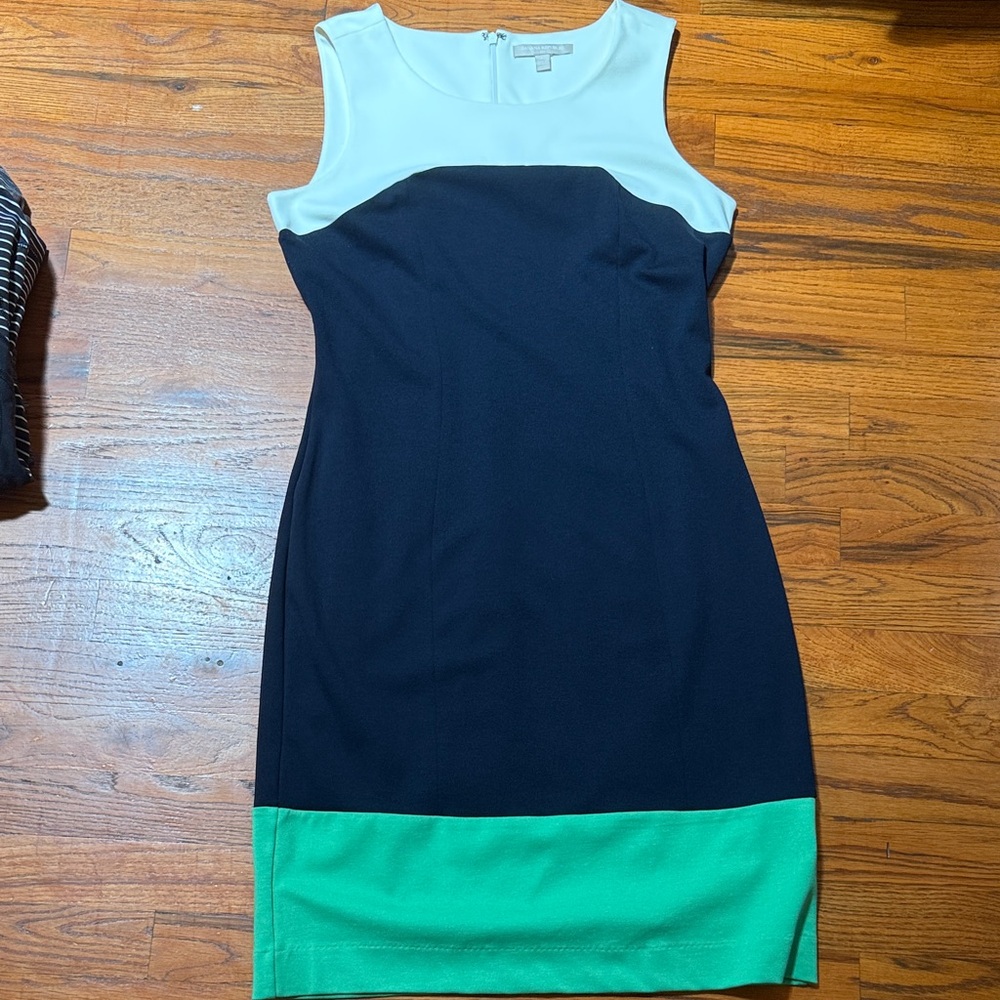 Banana republic Elegant Black and Green Colorblock Dress
